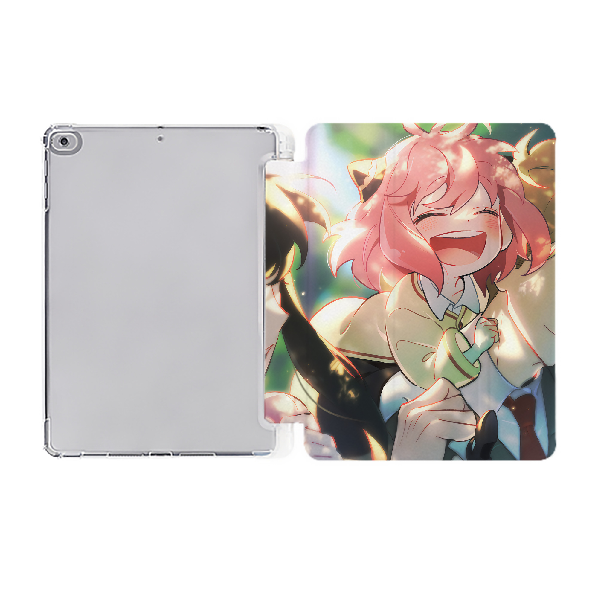 （画像用） SPY×FAMILY间谍家家酒 IPad ケース ペン収納付き 三つ折りスタンド PUレザー×シリコン 対応機種9.5/10.5/10.9インチ